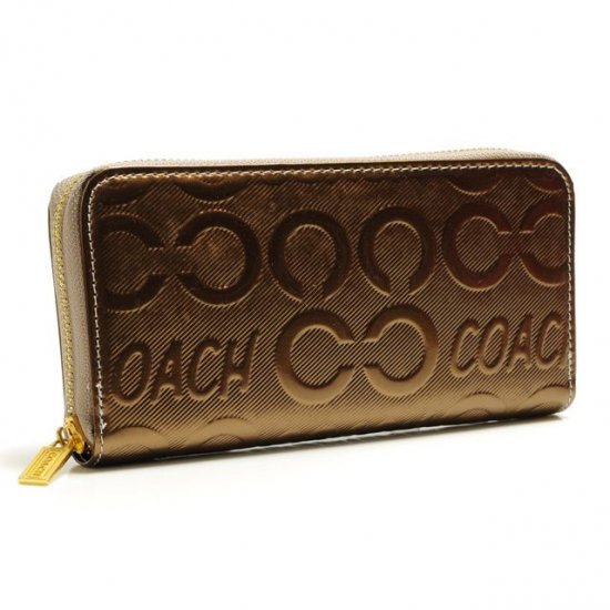Coach Logo Large Gold Wallets BCV